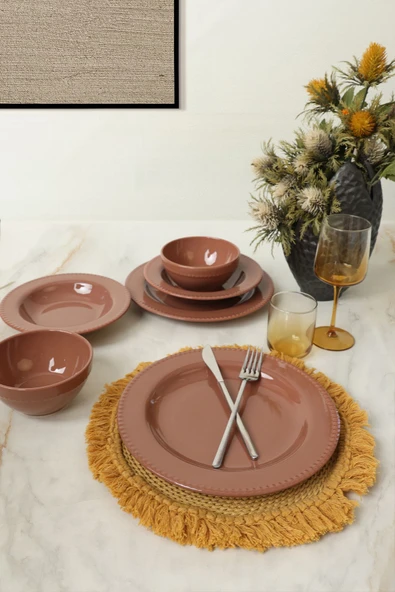 Keramika Kahverengi Bella Yemek Takımı 6 Parça 2 Kişilik 605 - 4