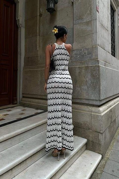 Melina Ajurlu Halter Yaka Elbise 2774 - 4