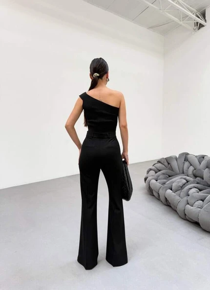 230 Gr Poly Viscose Full Lycra İspanyol Paça Pantolon - 2