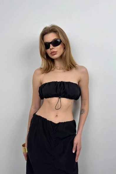 Lastik Detay Straplez Crop - 2