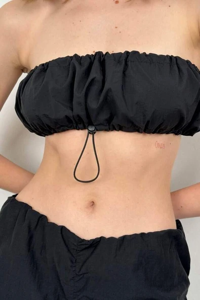 Lastik Detay Straplez Crop - 4