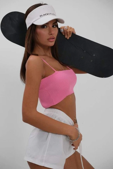 İnce Askılı Crop Top - 3