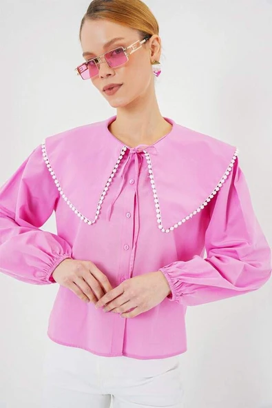 Bebe Yaka Gömlek 20314 - Pembe