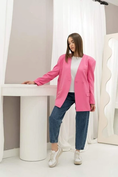 Pembe Eteği Lastikli Ceket - 2