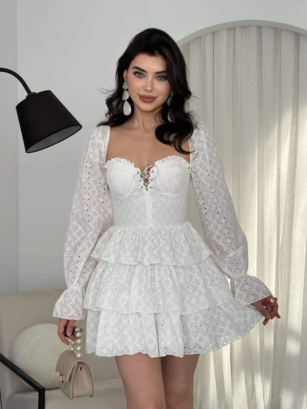 Oxfo Göğüs Bağlamalı Elbise - 3