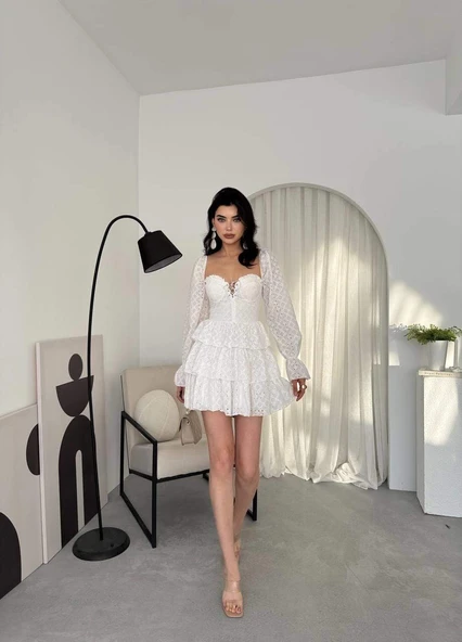 Oxfo Göğüs Bağlamalı Elbise - 6