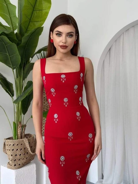 Ners Taş Detaylı Elbise - 3