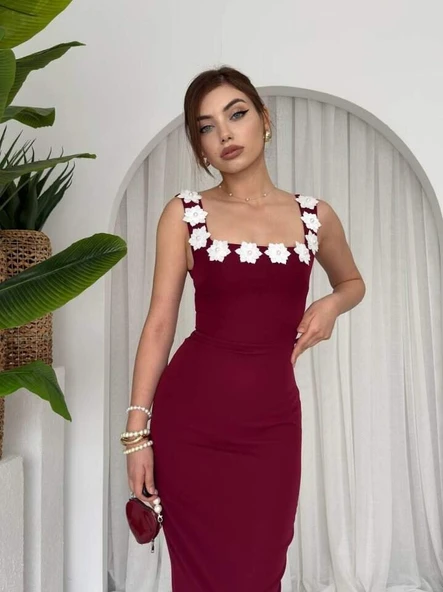 Mıng Çiçek Detaylı Elbise - 3