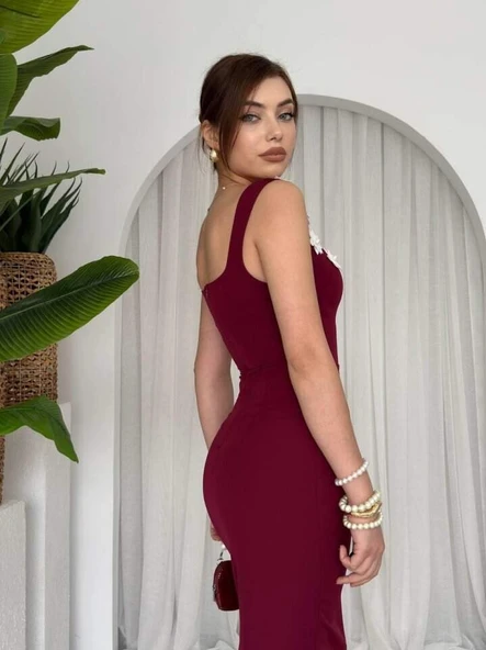 Mıng Çiçek Detaylı Elbise - 5