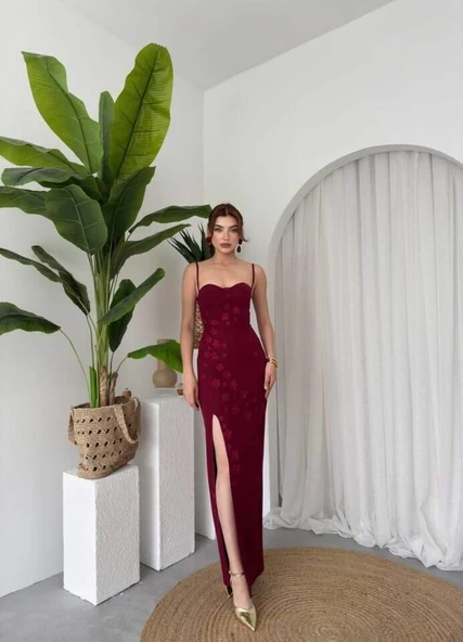 Stor Gül Detaylı Elbise - 4