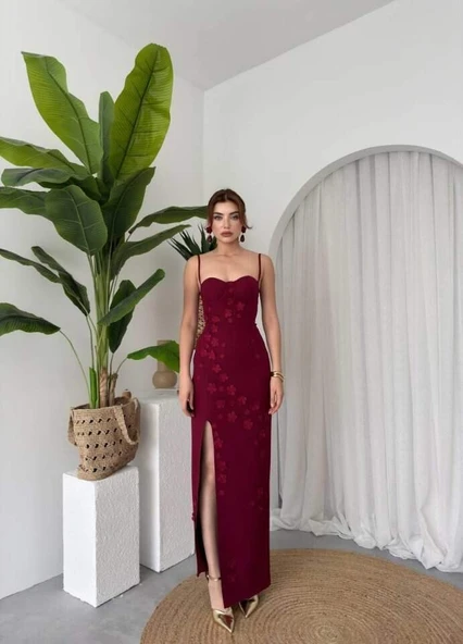 Stor Gül Detaylı Elbise - 8