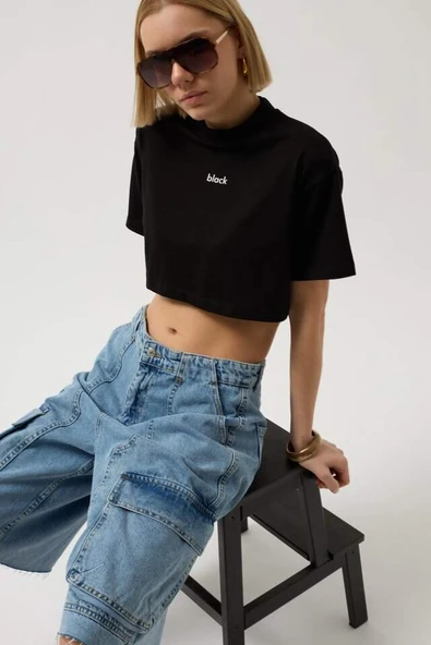 Baskılı Crop T-Shirt
