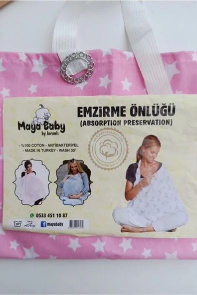 Bebitof Kız Bebek Kuşaklı Pamuk Emzirme Önlüğü - Resim 2