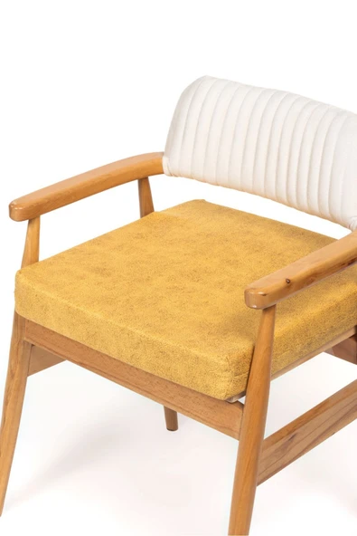 mc.pierobaby 50x50x8cm Sandalye Minderi Dayanaklı Fermuarlı Yıkanabilir Kumaş Bahçe-balkon Minderi 1adet Sarı
