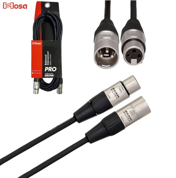 HOSA HXX-015 Pro XLR (F) - XLR (M) Balanslı kablo 5 mt. REAN Konnektör