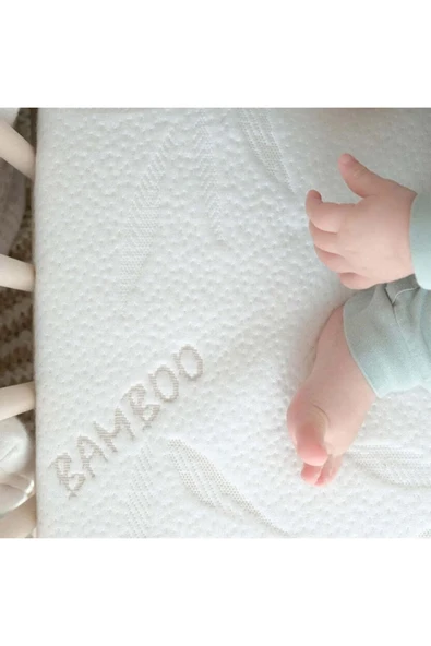 mc.pierobaby Ortopedik Ortopedik Bambu Bebek Yatağı Park Beşik Yatağı Çocuk Yatakları Oyun Parkı Yatağı 7 Cm - Resim 2