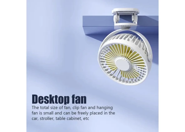 Fan Masaüstü 3 Kademeli Şarjlı Taşınabilir Qtop F9 - Resim 7