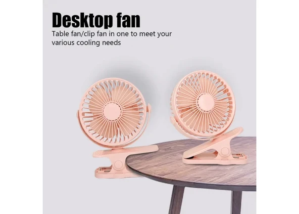 Fan Masaüstü 3 Kademeli Şarjlı Taşınabilir Qtop F9 - Resim 6