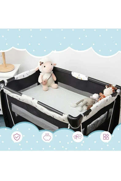 mc.pierobaby Ortopedik Cotton Bebek Yatağı Park Beşik Yatağı Çocuk Yatakları Oyun Parkı Yatağı - Resim 4
