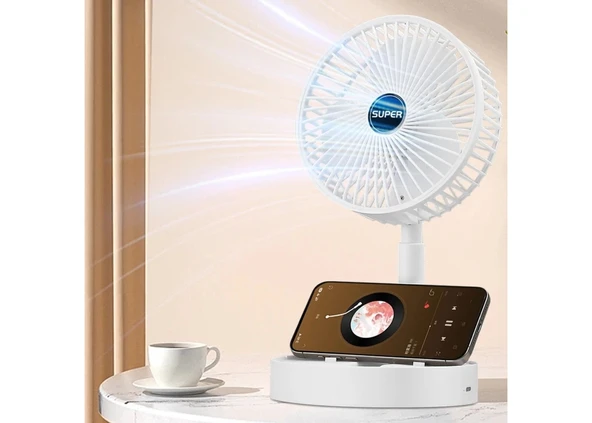 Fan Masaüstü 3 Kademeli Şarjlı Katlanabilir Qtop F16 - Resim 3