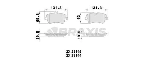 Braxis Aa0029 Fren Balatası Ön W202 93-00 W203 00-07 Cl203 02-08 C209 02-09 R171 04-10 A0054206220