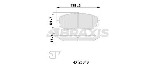Braxis Ab0110 Ön Fren Balatası Suzuki Grand Vitara 2.0 1.9ddıs 10 05- 5520065j11 ürün görseli 1