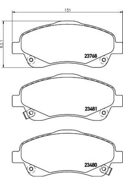 Fren Balatası Ön Corolla Verso 04- Avensıs 03- Uyumlu ürün görseli 1