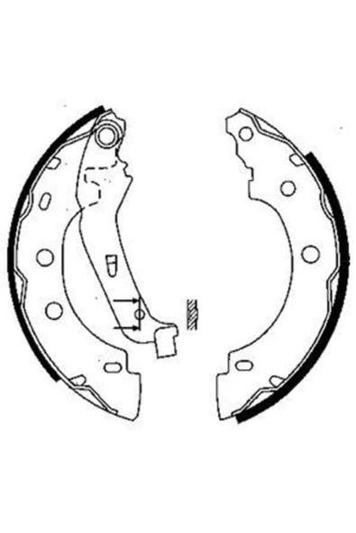 Fren Balatası Arka Pabuçlu Kubıstar 1.2 1.5 1.6 03 =>, Kangoo 1.2 1.4 1.5 1.6 1.9 97 => Uyumlu ürün görseli 1