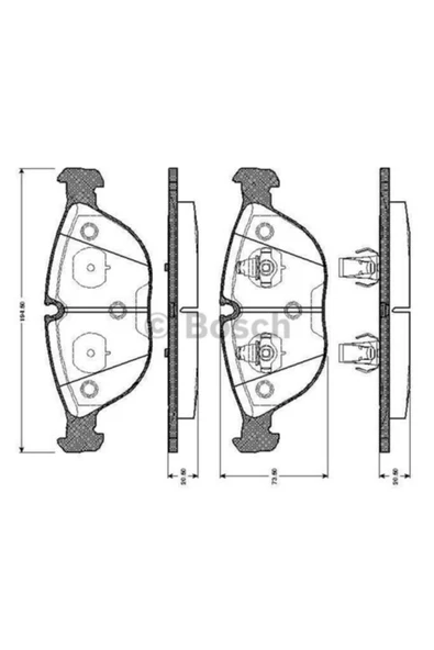 Fren Balatası Ön A4 Quattro 05 00-9 01 Audı Tt3.2 Vr6 Quattro 07 03-a8 2.5 Tdı Quattro 0986tb2744 ürün görseli 1