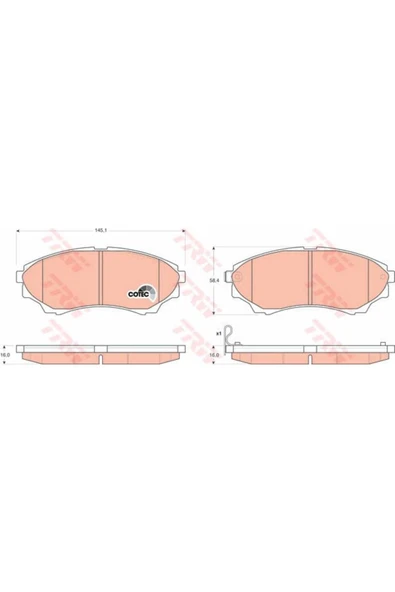GDB3403 Fren Balatası Ön Ranger 98-12 / B2500 99-06 Bt-50 06-15 ürün görseli 1