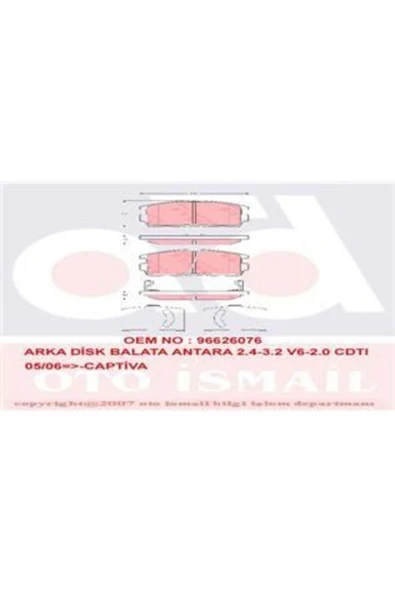 Gdb1716 Fren Balatası Arka Antara 06- Captiva 06- Uyumlu ürün görseli 1