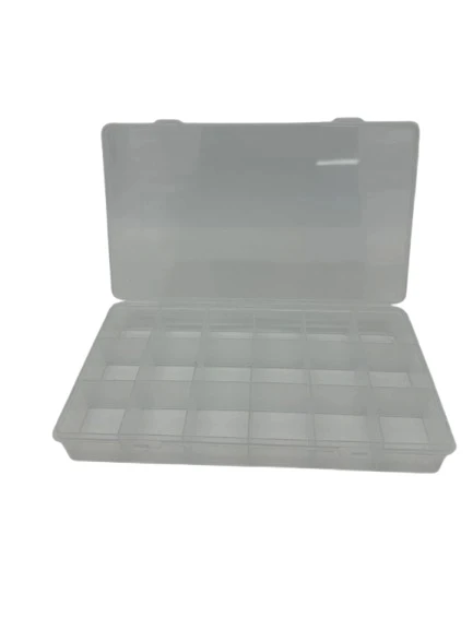 Organizer Plastik Kutu Box 18 Sabit Bölmeli 145x255x35mm