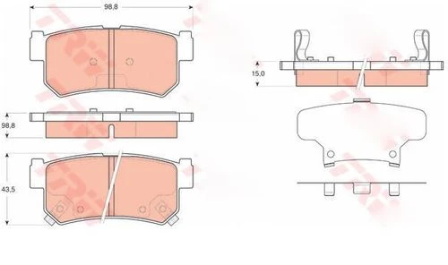 MGA 55451 Fren Balatası Arka Actyon 08-12 Kyron 08-12 Rexton 06-12 ürün görseli 1