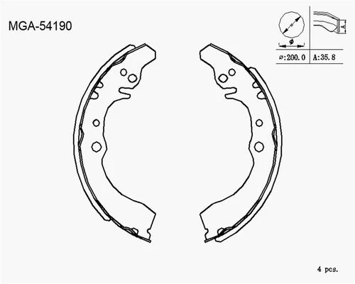 MGA 54190 KAMPANA BALATA GRAN MOVE 96- HIJET 92-98 ürün görseli 1
