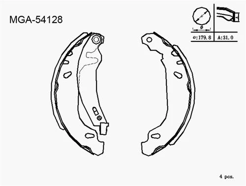 MGA 54128 KAMPANA BALATA 306 94-01 / ZX 91-97 XSARA 97-05 180×31 ürün görseli 1