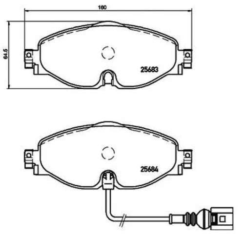 MGA 55563 Fren Balatası Ön Fişli Golf Vıı 14- Passat B8 14- Tiguan II 16- Touran III 15- / A3 16- Leon 12- Fren Balatası 37979855 ürün görseli 1