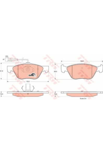 Ön Balata Fişli Marea 2.0 Bravo 2.0 Multıpla Alfa 145 146 15 ürün görseli 1