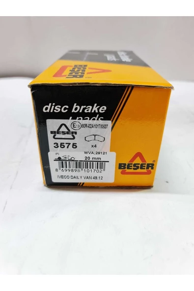 Ön/arka Fren Balatası Fişsiz / Wva29121 (20mm) Daily 3.0 97> / C13 06> ürün görseli 1