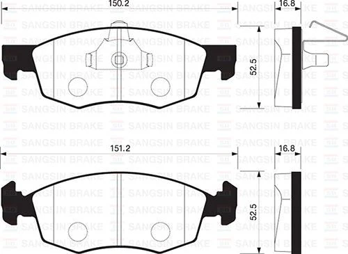 Sangsin Sp1198 Ön Balata Palio Weekend 96 Albea 01 Doblo 00 Gdb1588 9949125 ürün görseli 1
