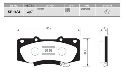 Sangsin Sp1484 Ön Balata Hiıux Iıı Pickup 2.5d 2.5d4d 3.0d 07 Sonrası Uretııen Araçlar İçin Gdb3528-gdb3534 044650k240 ürün görseli 1