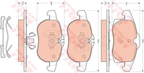 TRW GDB1613 Fren Balatası Ön Croma 05- / Astra H 04- 2.0 Turbo Vectra C 02- Sıgnum 02- / 9-3 ürün görseli 1