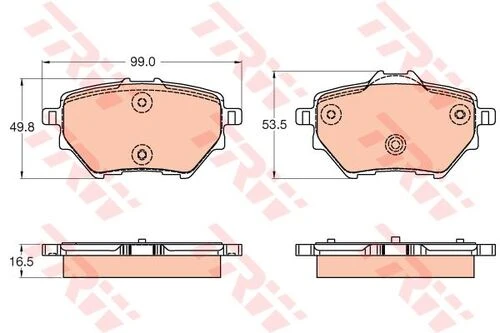 TRW GDB2036 Fren Balatası Arka 308 13- / C4 Picasso13- ürün görseli 1