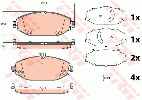 Trw Gdb2097 Fren Balatası Ön W205 14-c205 15-w213 16-s213 16-a238 17-c238 17- 0004209300 ürün görseli 1