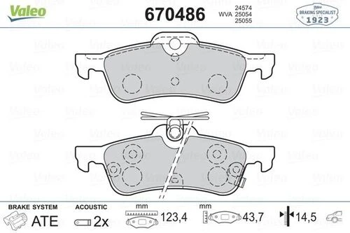 VALEO 670486 ARKA BALATA YARIS 1.0VVTİ 1.3VVTİ 1.4D4D (06-09-11 ürün görseli 1