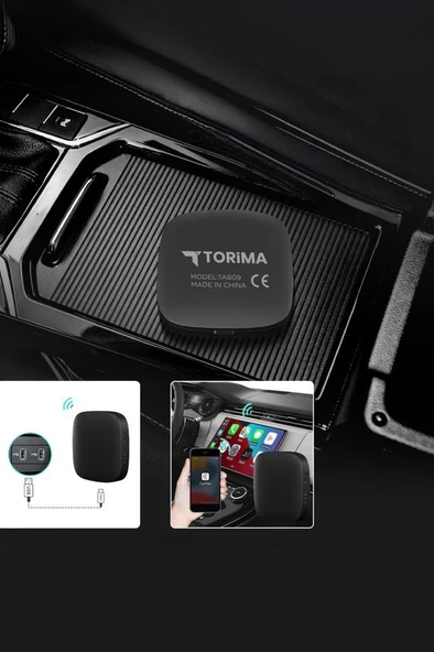 TORİMA TAB09 Mini Siyah Kablosuz Carplay  2GB+32GB  Usb ve Type-c Uyumlu Araç Multimedya Dönüştürücü Adaptörü - 2