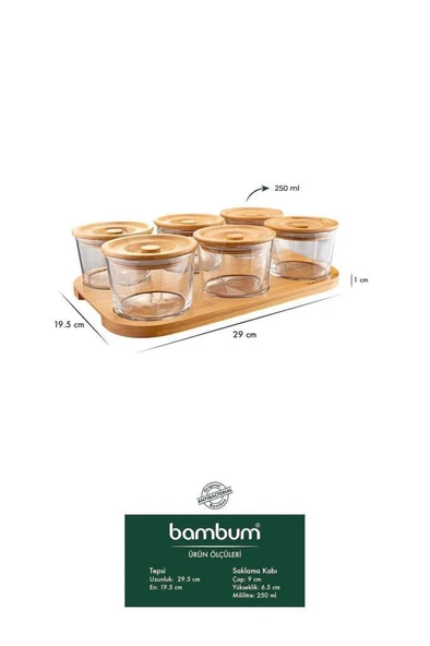 Bambum Lincoln - 13 Parça Cam Kahvaltılık Takımı - 7