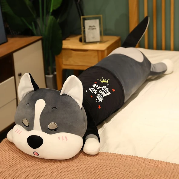 Yıkanabilir Husky Peluş Yastık - Kısık Gözler, Hayatımın Geri Kalanı Sensin - 170cm - 4