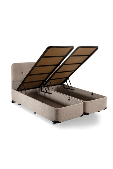 Niron Yatak I2 Luna Yatak Baza Başlık Seti Çift Kişilik Ortopedik Yatak Sandıklı Metal Baza ve Başlık Takımı - 3