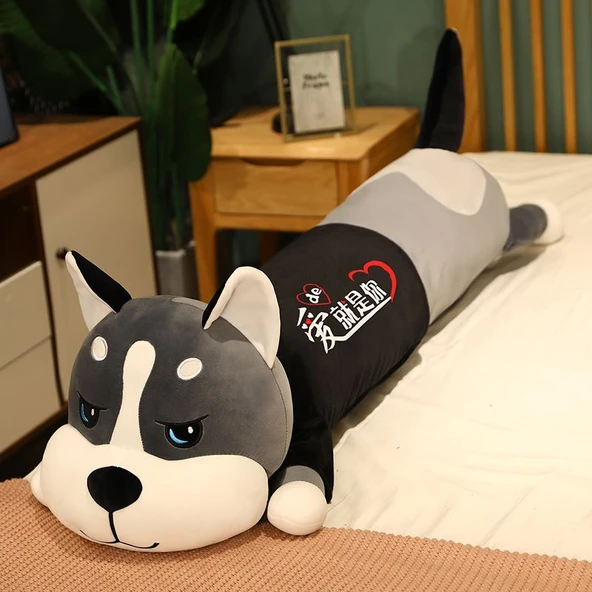 Yıkanabilir Husky Peluş Yastık - Açık Gözler, Hayatımın Geri Kalanı Sensin - 140cm - 10