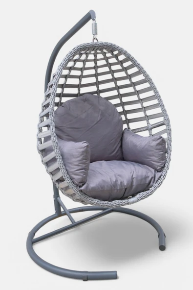 Niron I2 Royal Rattan Tekli Salıncak – Bahçe ve Balkon Salıncağı - Minderli ve yaylı Model - Özel Teslimat